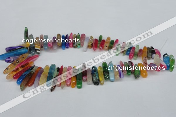 CTD590 Top drilled 6*20mm - 6*45mm wand agate gemstone beads