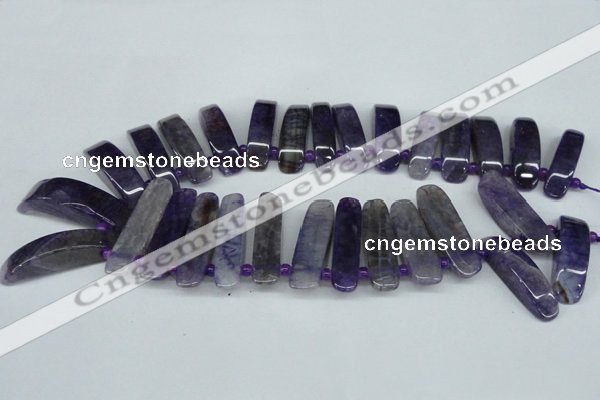 CTD596 Top drilled 10*30mm - 12*45mm wand agate gemstone beads