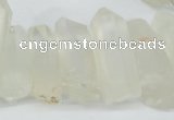 CTD625 Top drilled 10*25mm - 12*35mm faceted nuggets white crystal beads