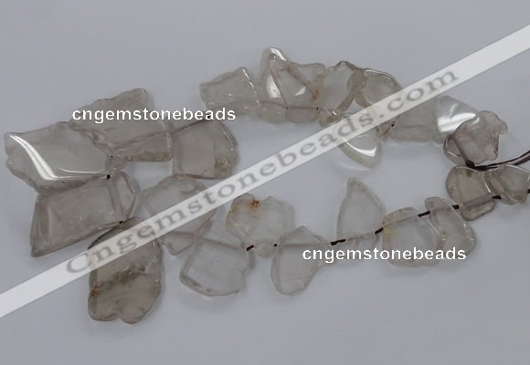 CTD790 Top drilled 20*25mm - 35*45mm freeform smoky quartz beads