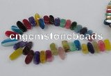 CTD792 Top drilled 10*18mm - 12*30mm wand agate gemstone beads
