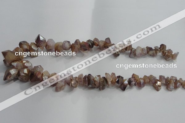 CTD951 Top drilled 8*10mm - 15*25mm nuggets plated druzy quartz beads