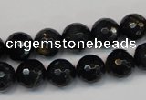 CTE1188 15.5 inches 10mm faceted round blue tiger eye beads