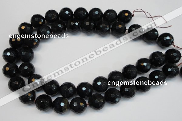 CTE1191 15.5 inches 16mm faceted round blue tiger eye beads