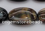 CTE1368 15.5 inches 30*40mm oval yellow & blue tiger eye beads