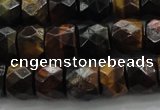 CTE1488 15.5 inches 9*12mm faceted tyre mixed tiger eye beads