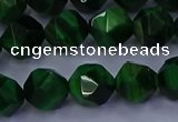 CTE1923 15.5 inches 10mm faceted nuggets green tiger eye beads