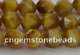 CTE1934 15.5 inches 12mm faceted nuggets golden tiger eye beads