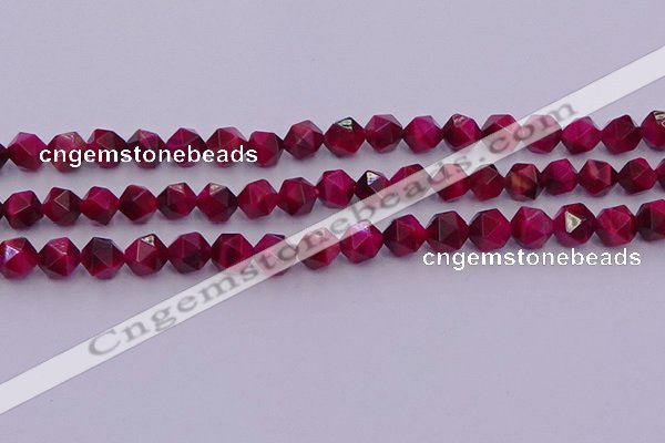 CTE1942 15.5 inches 8mm faceted nuggets red tiger eye beads