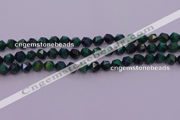 CTE1947 15.5 inches 8mm faceted nuggets green tiger eye beads