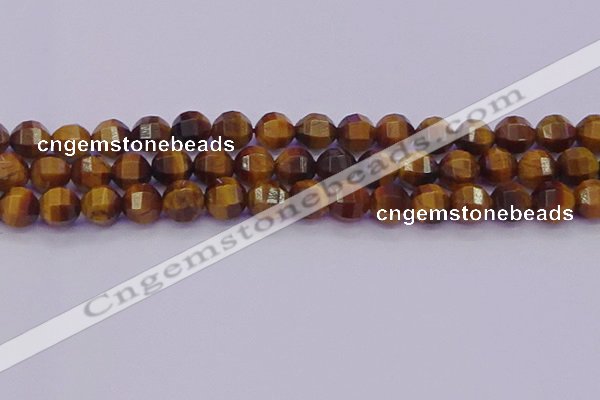 CTE1992 15.5 inches 8mm faceted round yellow tiger eye beads
