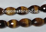 CTE208 15.5 inches 10*14mm faceted rice yellow tiger eye beads