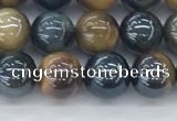 CTE2085 15.5 inches 6mm round AB-color blue & yellow tiger eye beads