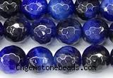 CTE2399 15 inches 6mm facted round blue tiger eye beads