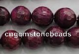 CTE476 15.5 inches 16mm faceted round red tiger eye beads wholesale