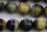 CTE557 15.5 inches 18mm round golden & blue tiger eye beads