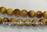 CTE902 15.5 inches 8mm faceted round golden tiger eye beads