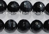 CTE925 15.5 inches 14mm faceted round silver tiger eye beads