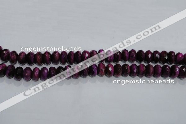 CTE983 15.5 inches 10*14mm faceted rondelle dyed red tiger eye beads