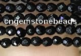 CTG1010 15.5 inches 2mm faceted round tiny black agate beads