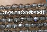 CTG1020 15.5 inches 2mm faceted round tiny smoky quartz beads