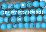 CTG1054 15.5 inches 2mm faceted round tiny turquoise beads