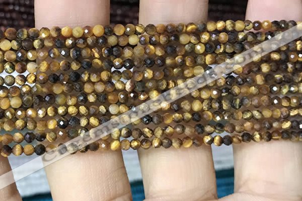 CTG1064 15.5 inches 2mm faceted round tiny yellow tiger eye beads