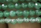 CTG1154 15.5 inches 3mm faceted round tiny green aventurine beads