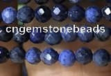 CTG1193 15.5 inches 3mm faceted round tiny blue dumortierite beads
