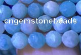 CTG1214 15.5 inches 4mm faceted round tiny amazonite beads
