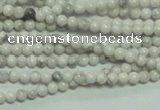 CTG135 15.5 inches 3mm round tiny white turquoise beads wholesale