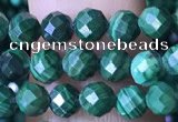 CTG1562 15.5 inches 4mm faceted round malachite beads wholesale