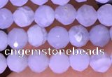 CTG1605 15.5 inches 3.8mm faceted round tiny blue lace agate beads