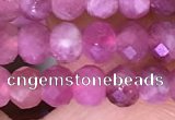 CTG1643 15.5 inches 3.5*5mm faceted rondelle tiny pink tourmaline beads