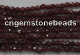 CTG201 15.5 inches 2.5mm faceted round tiny red garnet beads