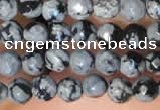 CTG2210 15 inches 2mm,3mm faceted round snowflake obsidian beads