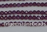 CTG620 15.5 inches 3mm faceted round Indian purple garnet beads