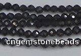 CTG642 15.5 inches 3mm faceted round golden black obsidian beads
