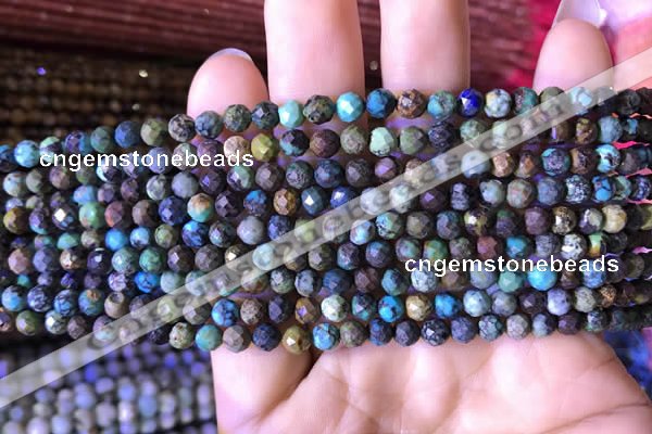 CTG795 15.5 inches 5mm faceted round tiny turquoise beads