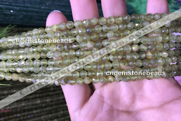 CTG814 15.5 inches 5mm faceted round tiny prehnite beads