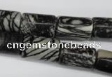 CTJ203 15.5 inches 12*20mm tube black water jasper beads wholesale