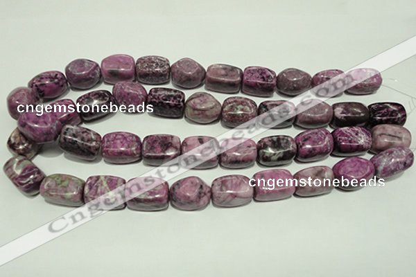 CTJ548 15.5 inches 13*18mm nuggets dyed purple jasper beads