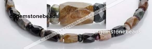 CTO09 faceted column & roundel natural tourmaline bead wholesale