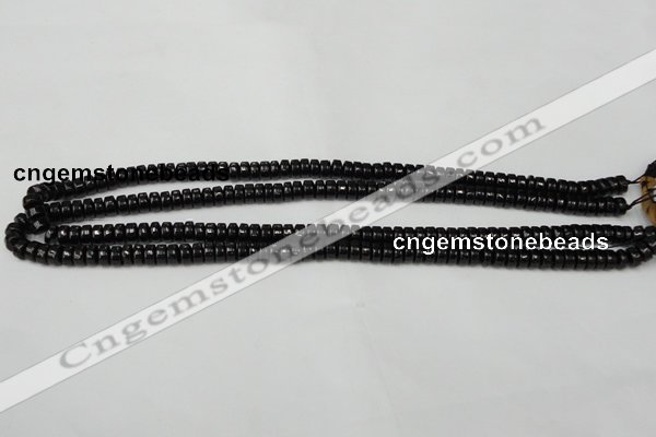 CTO121 15.5 inches 3*6mm rondelle black tourmaline beads