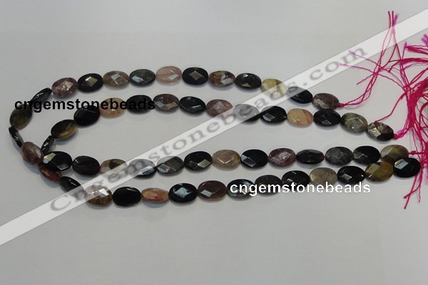 CTO36 15.5 inches 10*14mm faceted oval natural tourmaline beads
