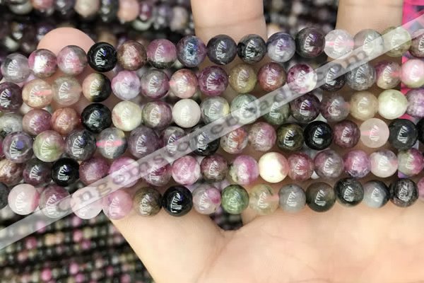 CTO671 15.5 inches 7mm round natural tourmaline beads wholesale