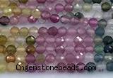 CTO735 15 inches 2mm faceted round tourmaline beads