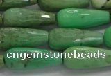 CTR113 15.5 inches 8*20mm faceted teardrop grass agate beads