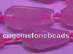 CTR203 16*35mm - 20*45mm faceted teardrop rose quartz beads