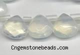 CTR602 Top drilled 10*10mm faceted briolette opalite beads wholesale
